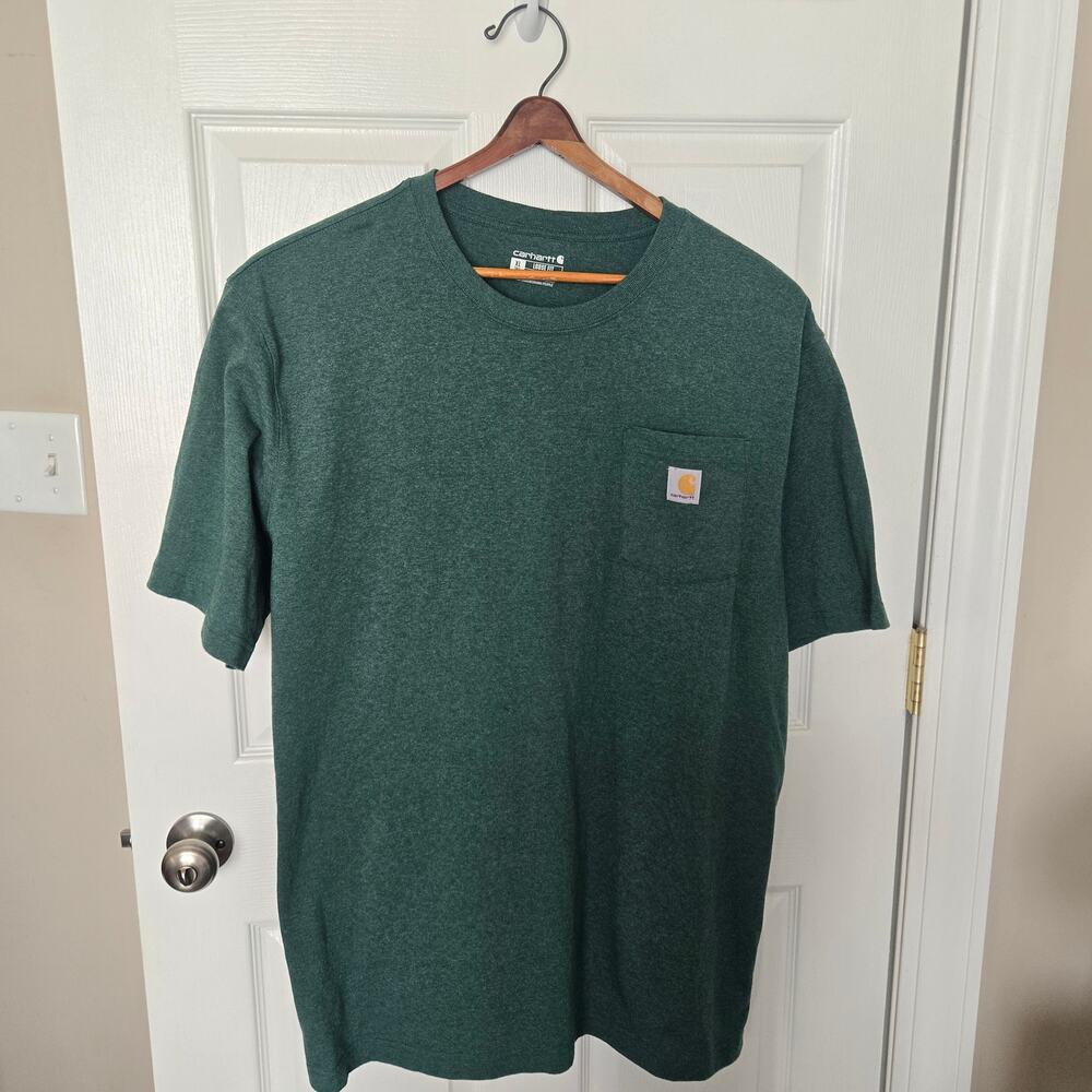 Men's Carhartt XL Tall Loose Fit Green ShortSleeve T-Shirt